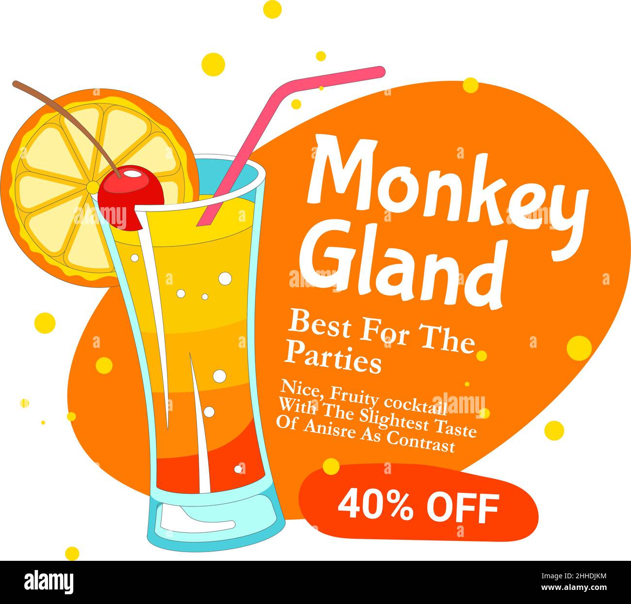 Monkey Gland Cocktail am besten für Partys Vektor Stock Vektor