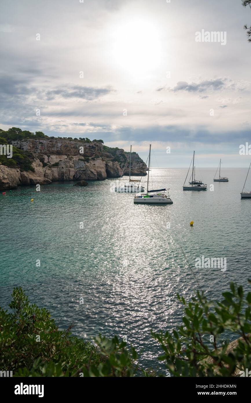 Fantastische Aussicht auf die Strände von Menorca. Stockfoto