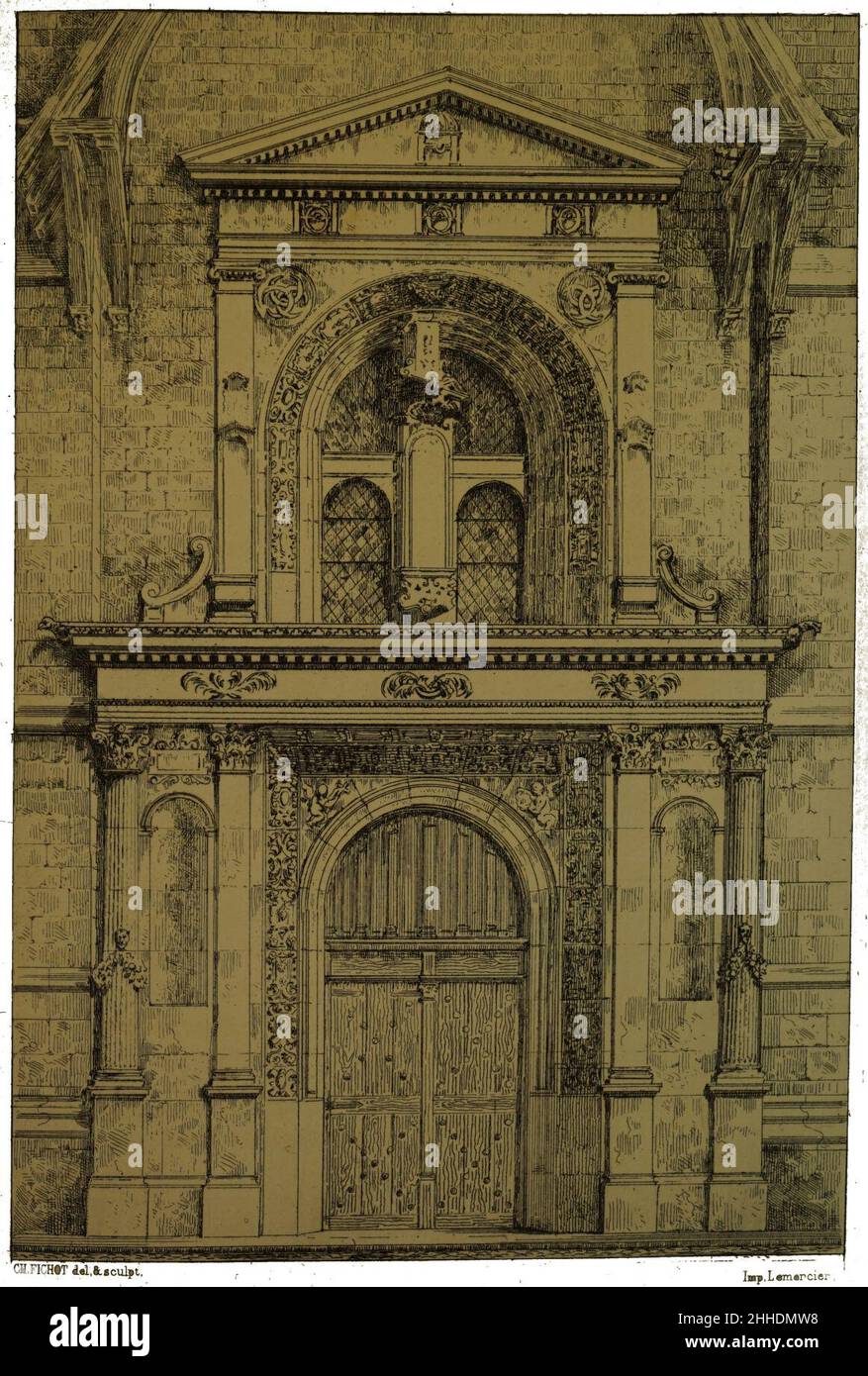 St. nizier portail septentrion stat monum Aube 01374. Stockfoto