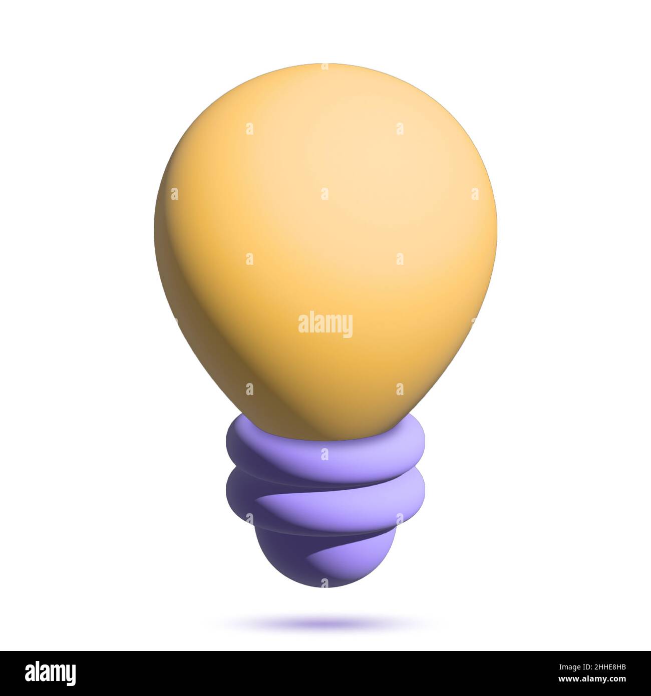 3D Symbol für gelbe Glühlampe. Stockfoto