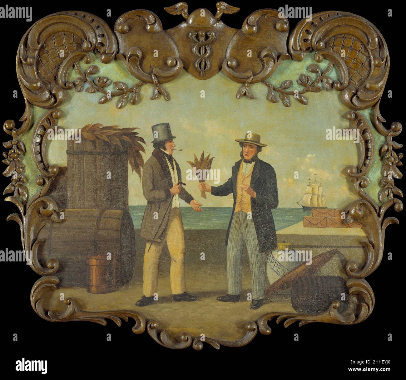 Tabakschild ca. 1850 Us-Amerikaner. Tabakschild 13011 Stockfoto