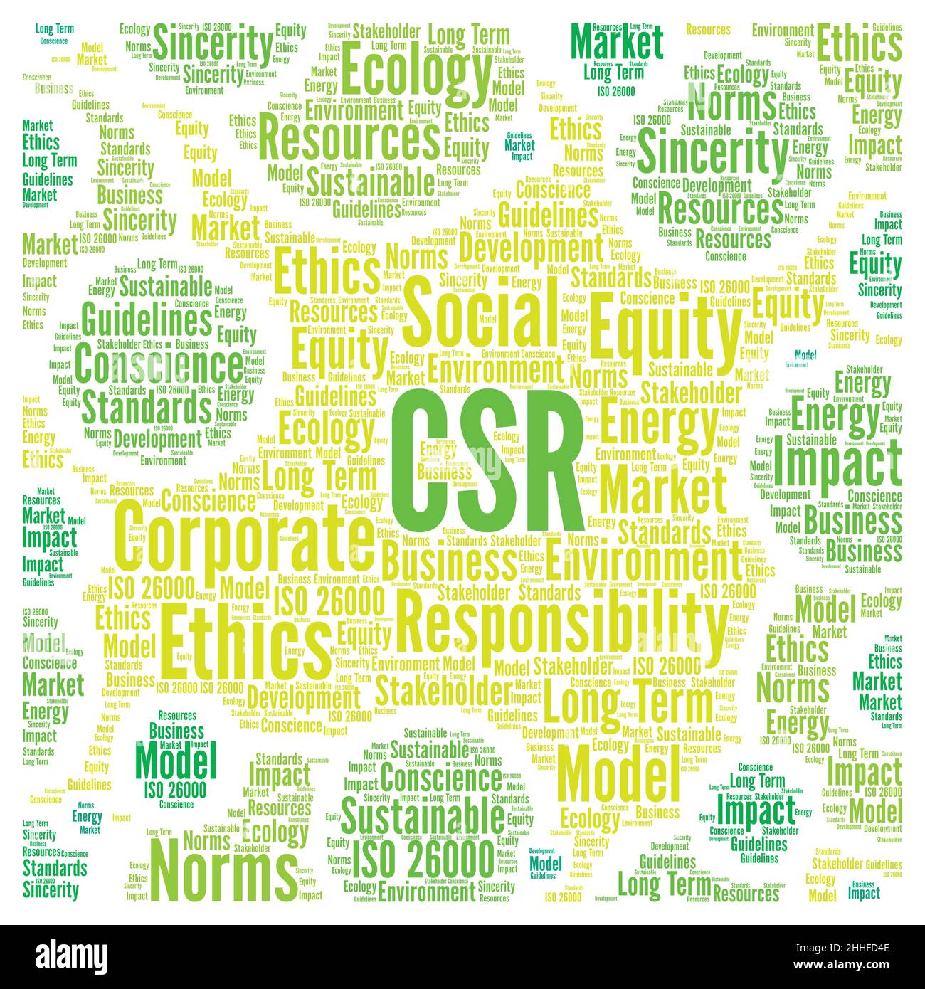 CSR corporate social responsibility Wort cloud Stockfoto