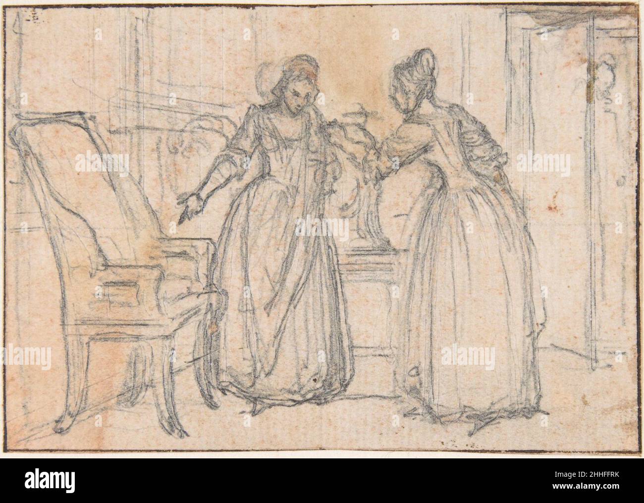 Studie für eine Gravur von 'Songs in the Opera of Flora' 18th Century Hubert François Gravelot Französisch. Studie für eine Gravur von 'Songs in the Opera of Flora' 335504 Stockfoto