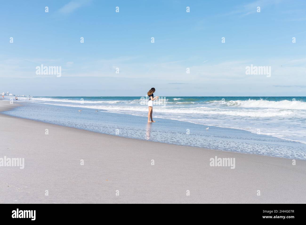Schönes Bild mit Blick auf Melbourne Beach in Florida, aufgenommen im Dezember 2018. Stockfoto