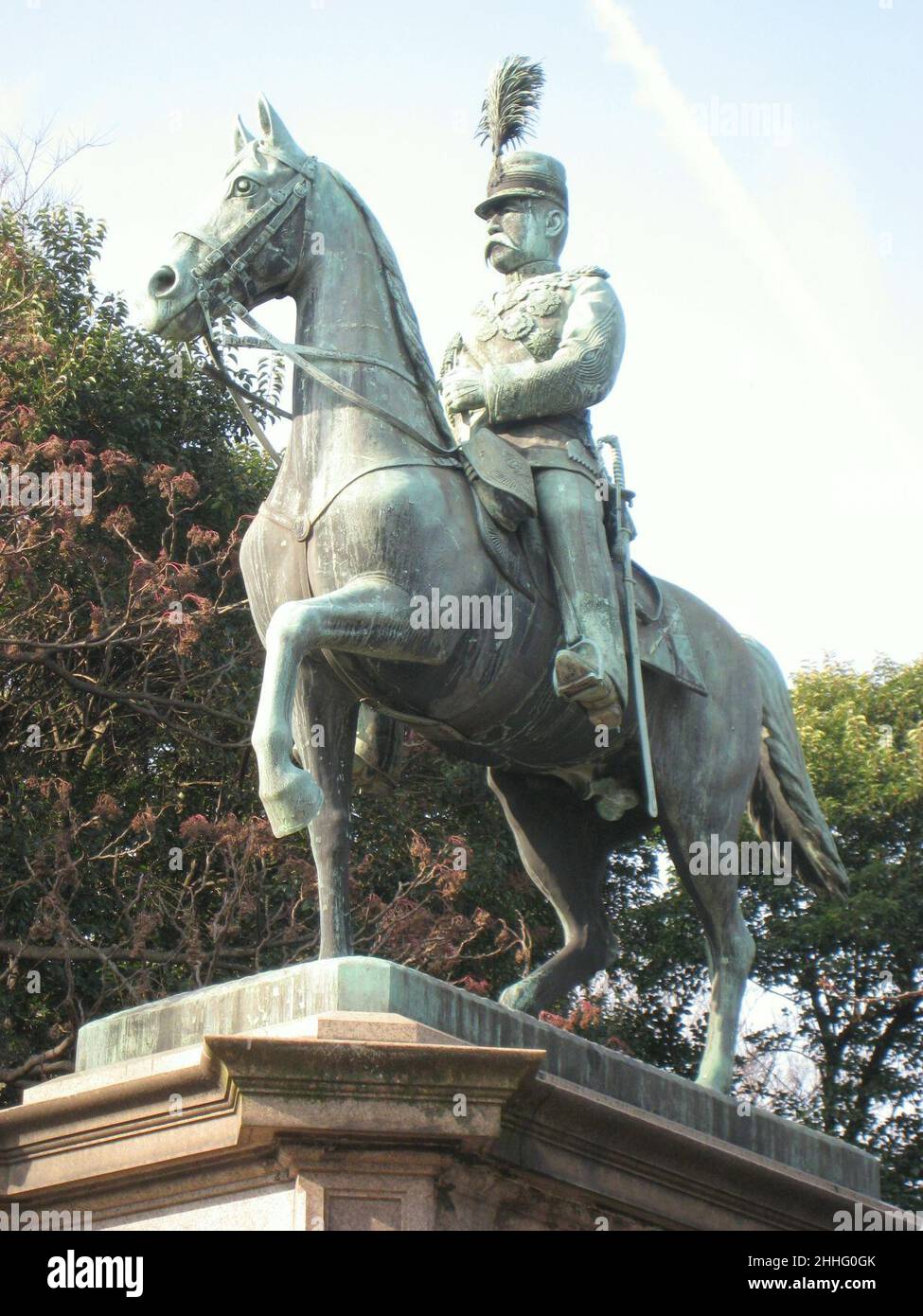 Statue des Prinzen Komatsu Akihito (Komatsu no miya), Ueno Park, Tokio. Stockfoto