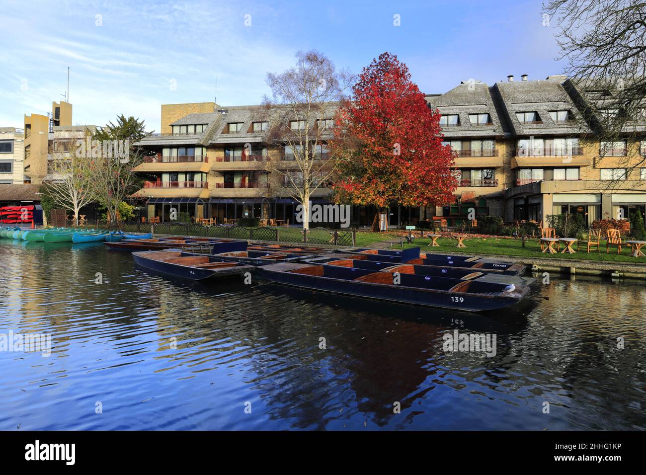 The Graduate Hotel Cambridge, River Cam, Cambridge City, Cambridgeshire, England, VEREINIGTES KÖNIGREICH Stockfoto