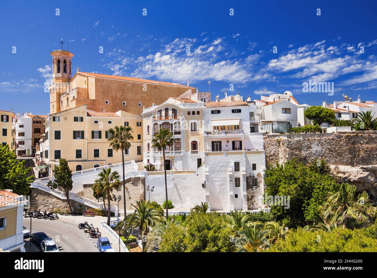 Schöne Aussicht auf Mahon Stadt, Menorca Insel, Spanien Stockfoto