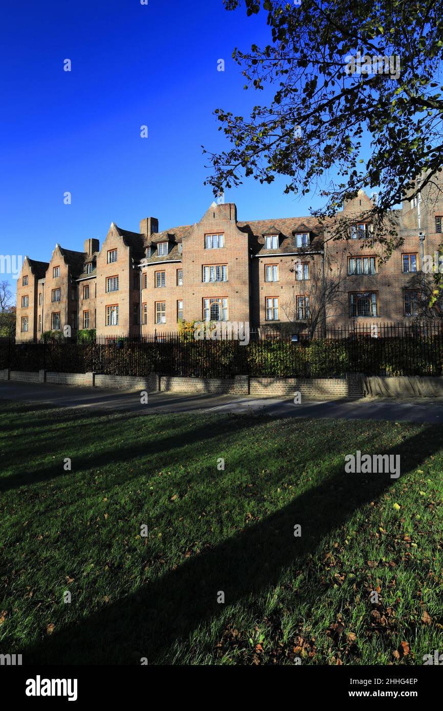 The Frontage of Queens College, Silver Street, Cambridge City; Cambridgeshire, England, VEREINIGTES KÖNIGREICH Stockfoto