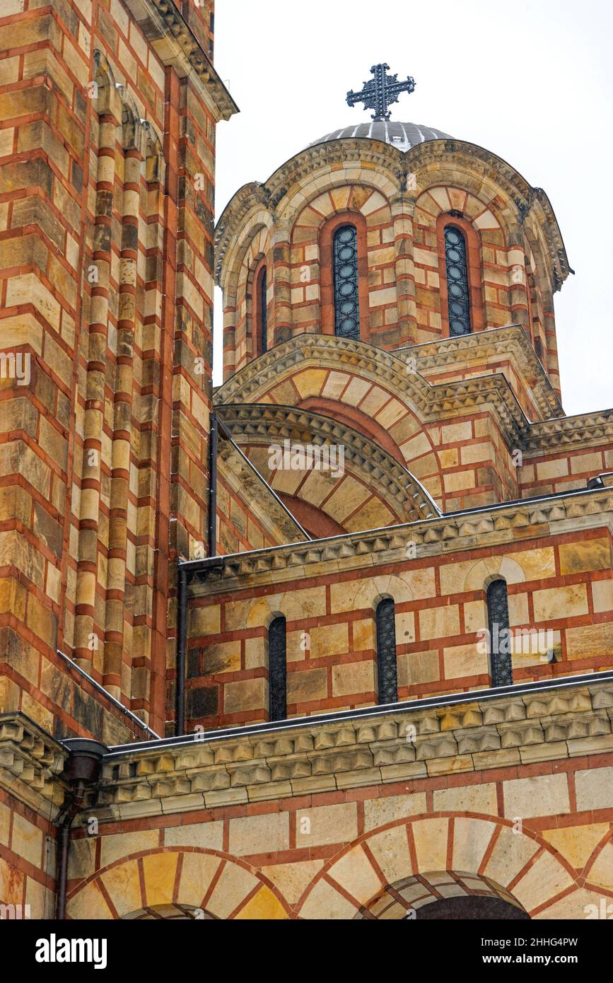 Nahaufnahme Ansicht des Doms der orthodoxen Kirche Saint Marko Stockfoto