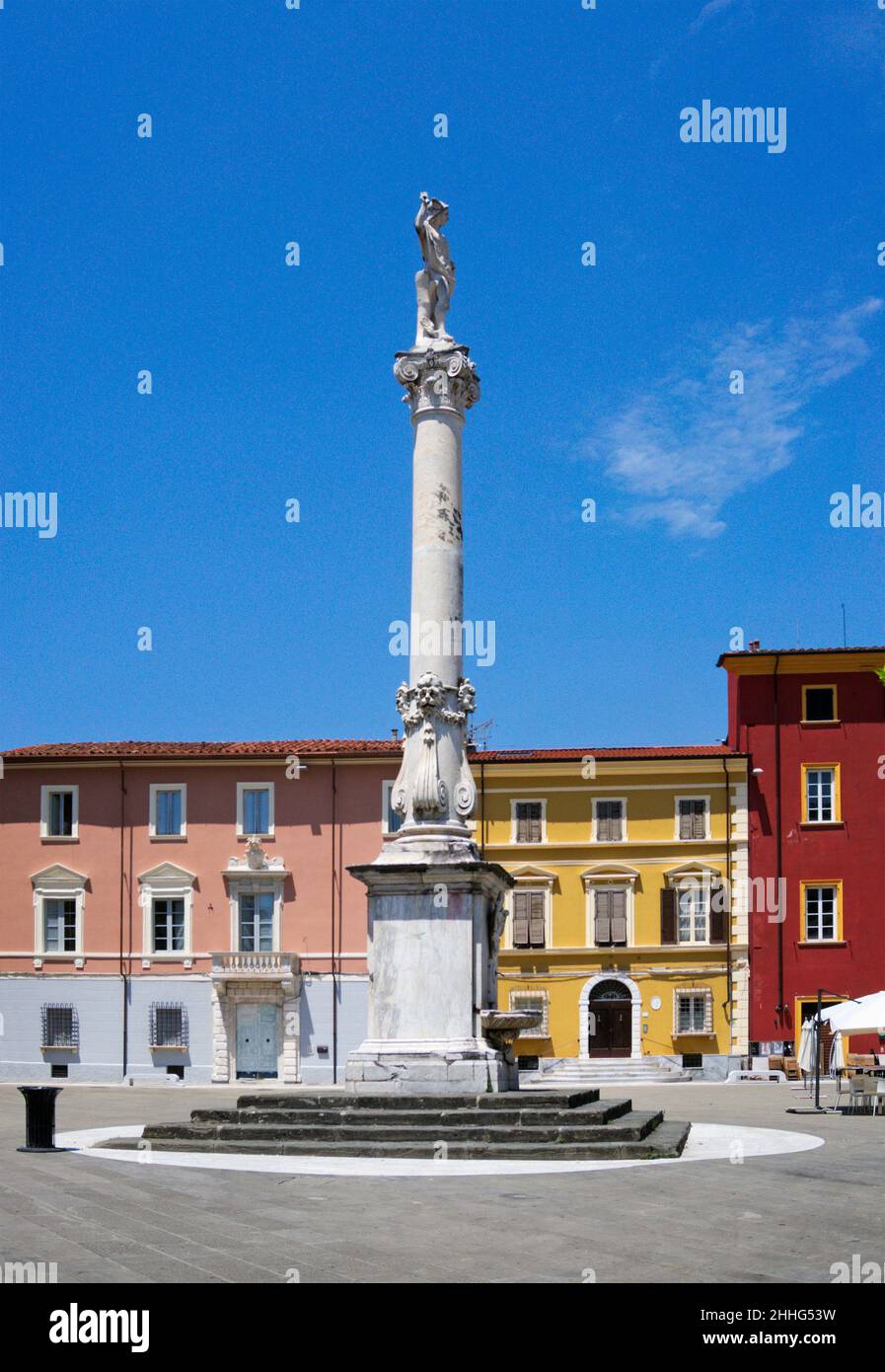 Coulmn in Piazza Mercurio, Massa, Toskana, Italien Stockfoto