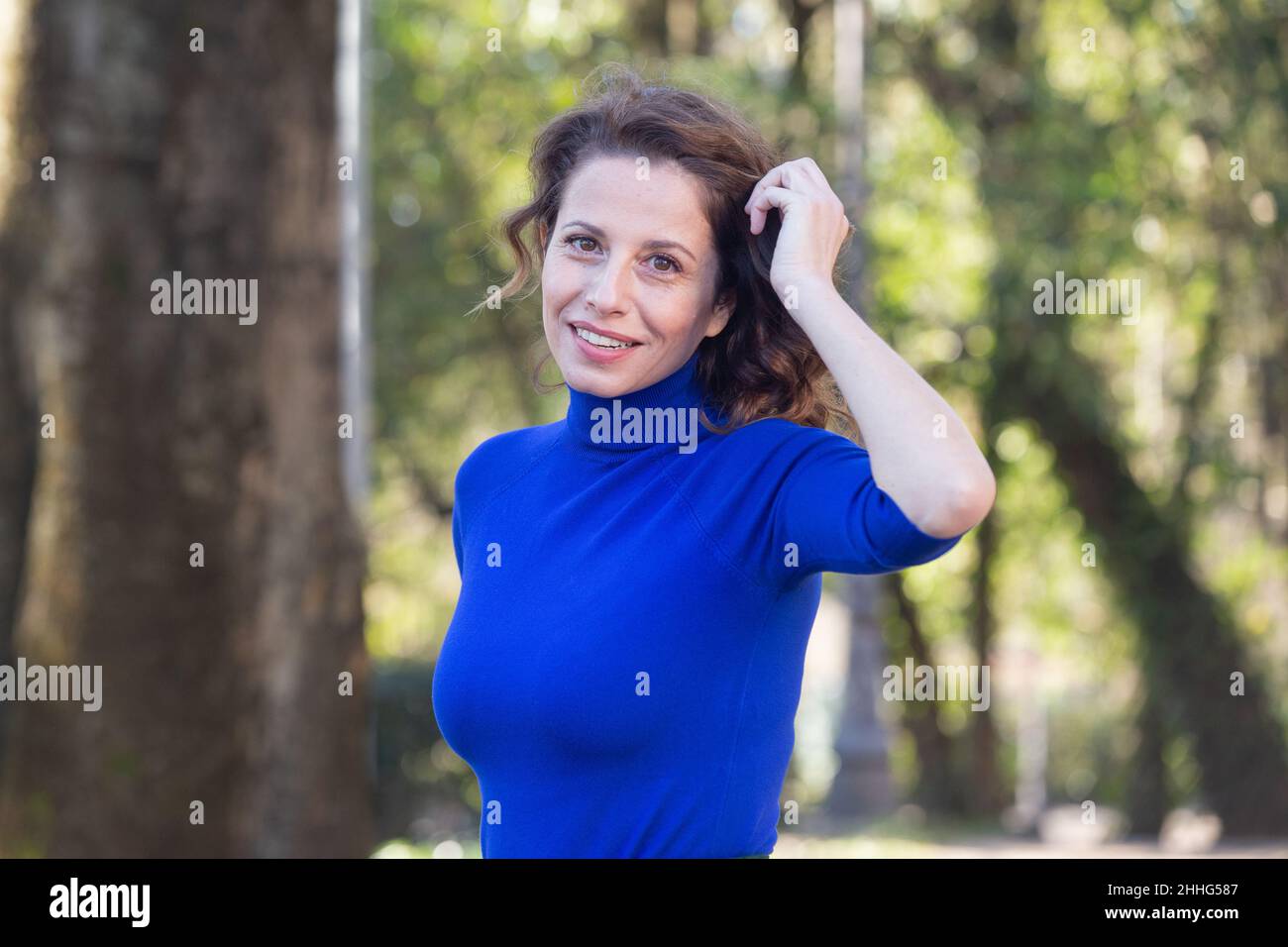 Die italienische Schauspielerin Anna Ammirati nimmt an der Fotoaufnahme des Films „La notte più lunga dell'anno“ in der Casa del Cinema in Rom Teil (Foto von Matteo Nardone / Pacific Press) Stockfoto