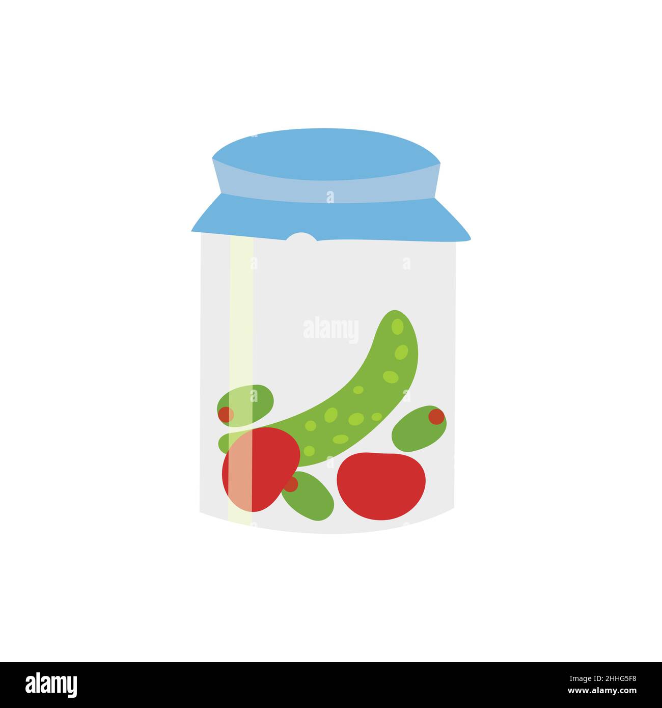 Gurken und Tomaten im Glas-Design. Eine Sammlung von Vektoren Stock Vektor