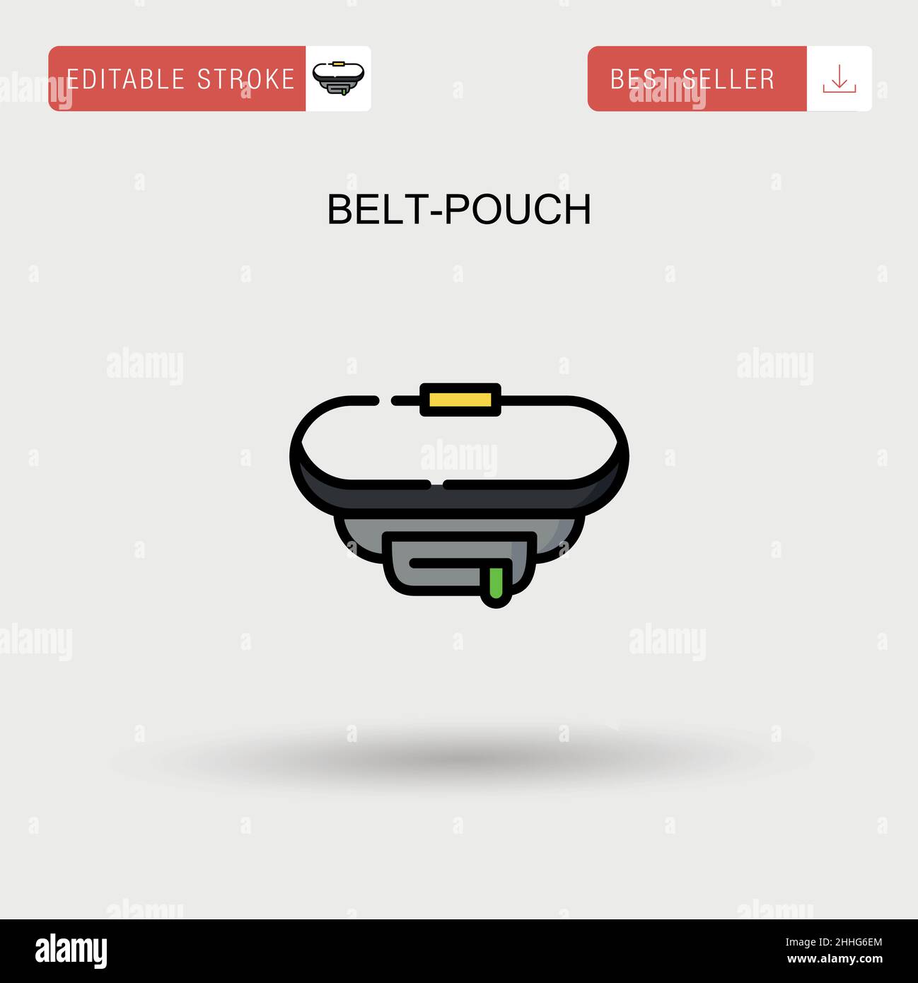 Einfaches Vektorsymbol für Gürteltaschen. Stock Vektor
