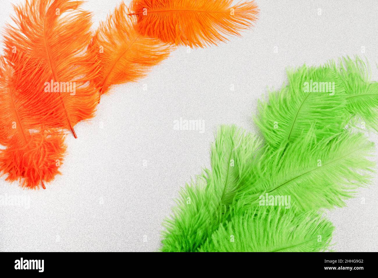 indische Flaggen Farben aus Federn Konzept Hintergrund für republic Day Stockfoto