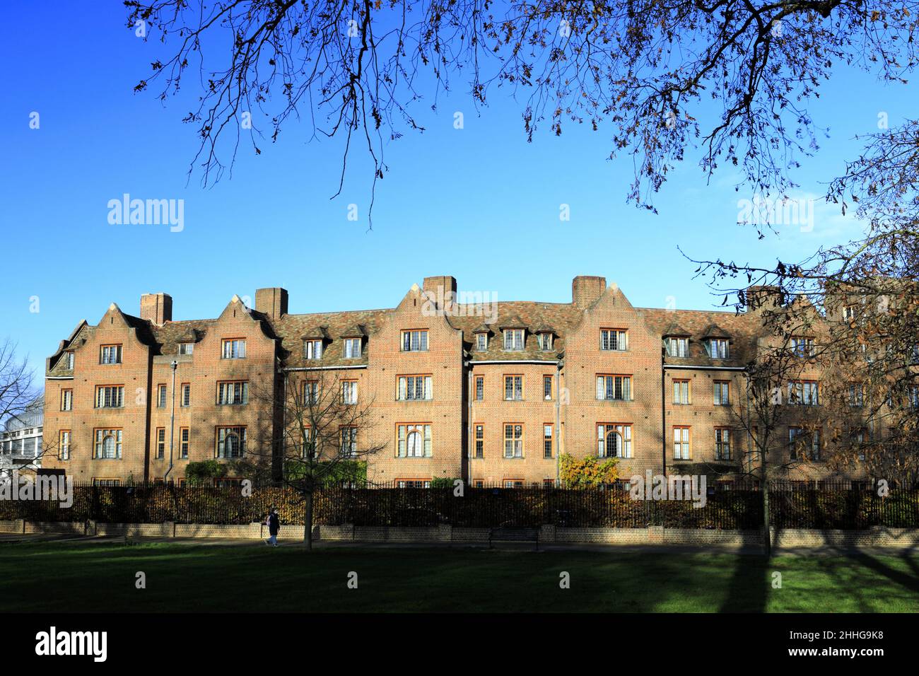 The Frontage of Queens College, Silver Street, Cambridge City; Cambridgeshire, England, VEREINIGTES KÖNIGREICH Stockfoto