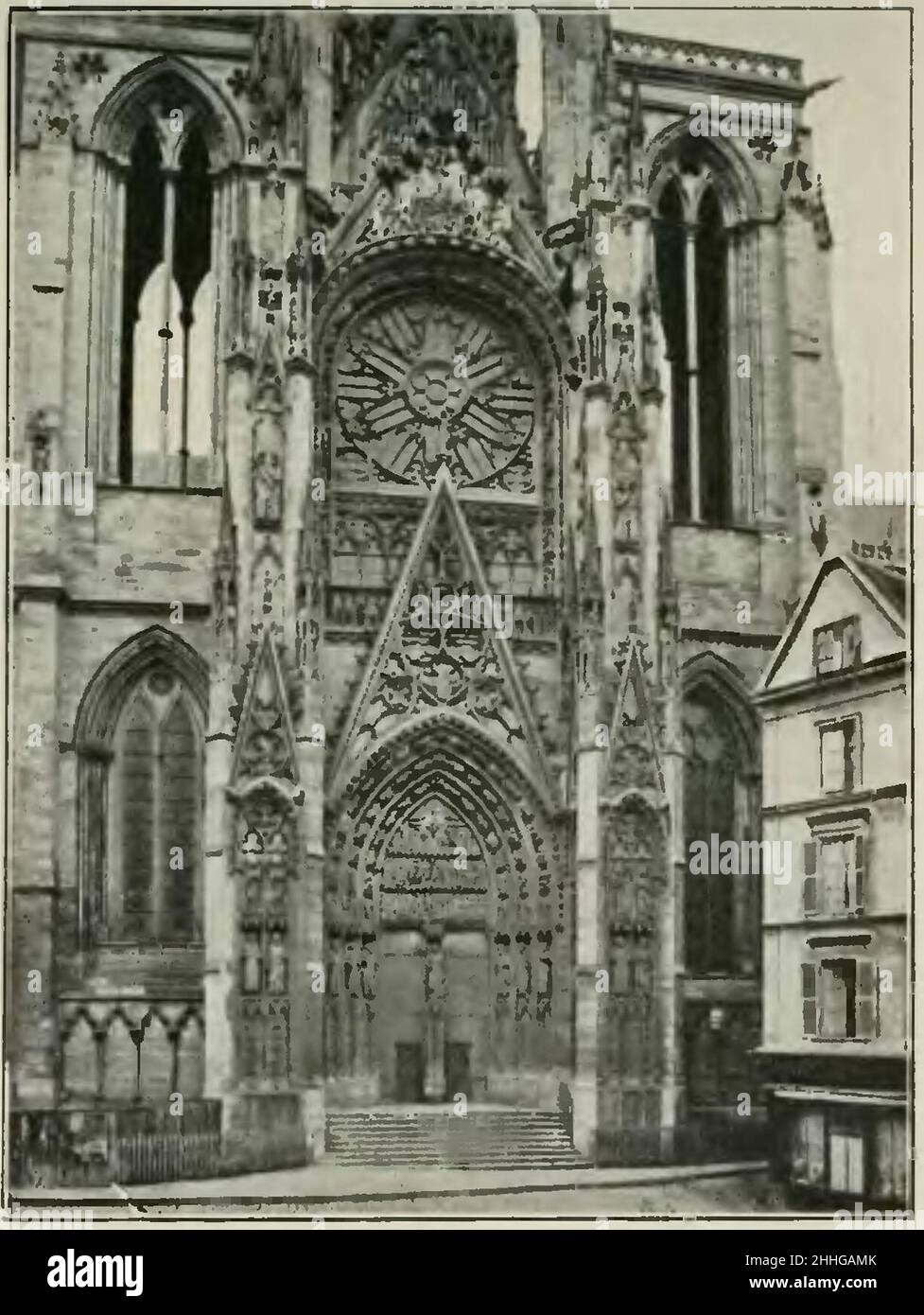 Stein - Les Architectes des cathédrales gothiques, Laurens (Seite 35 Ernte) Cathédrale Rouen portail Calende. Stockfoto