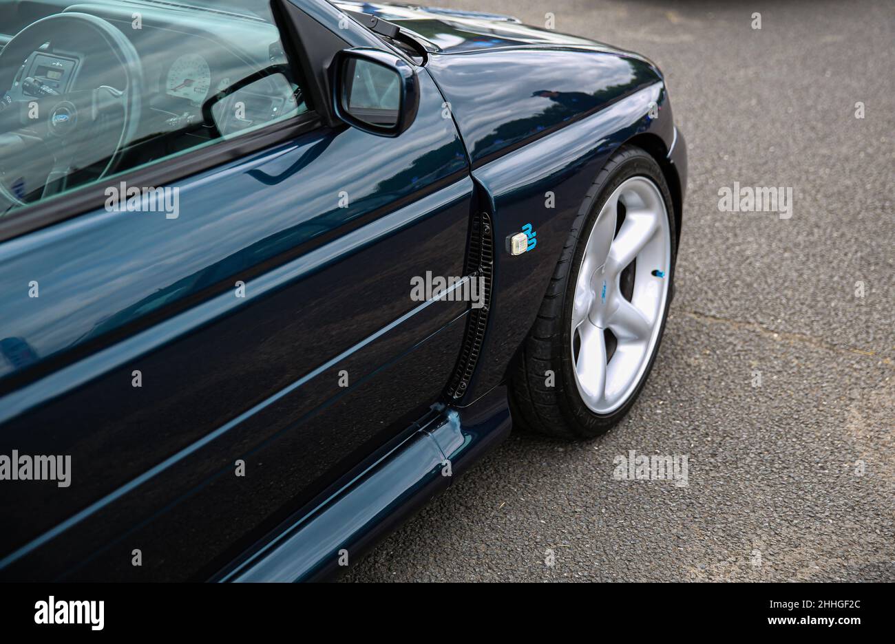 Die Vorderseite eines Ford Escort RS Cosworth MK5. Stockfoto