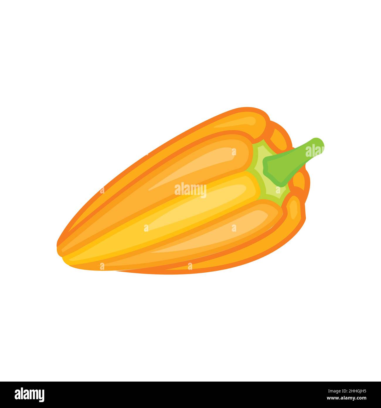 Auf weißem Hintergrund eine Vektordarstellung eines orangefarbenen Butternut-Kürbisses. Stock Vektor