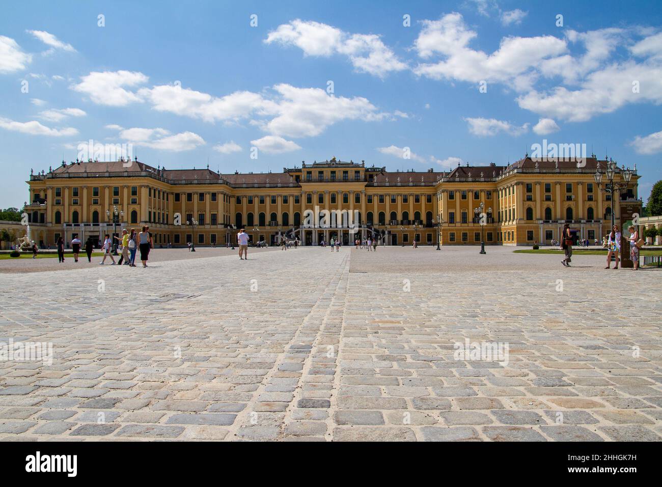 Wien, Österreich, 22. Juli 2021.das Schloss Schönbrunn im Rokoko-Stil gehört seit 1996 zum UNESCO-Weltkulturerbe. Stockfoto