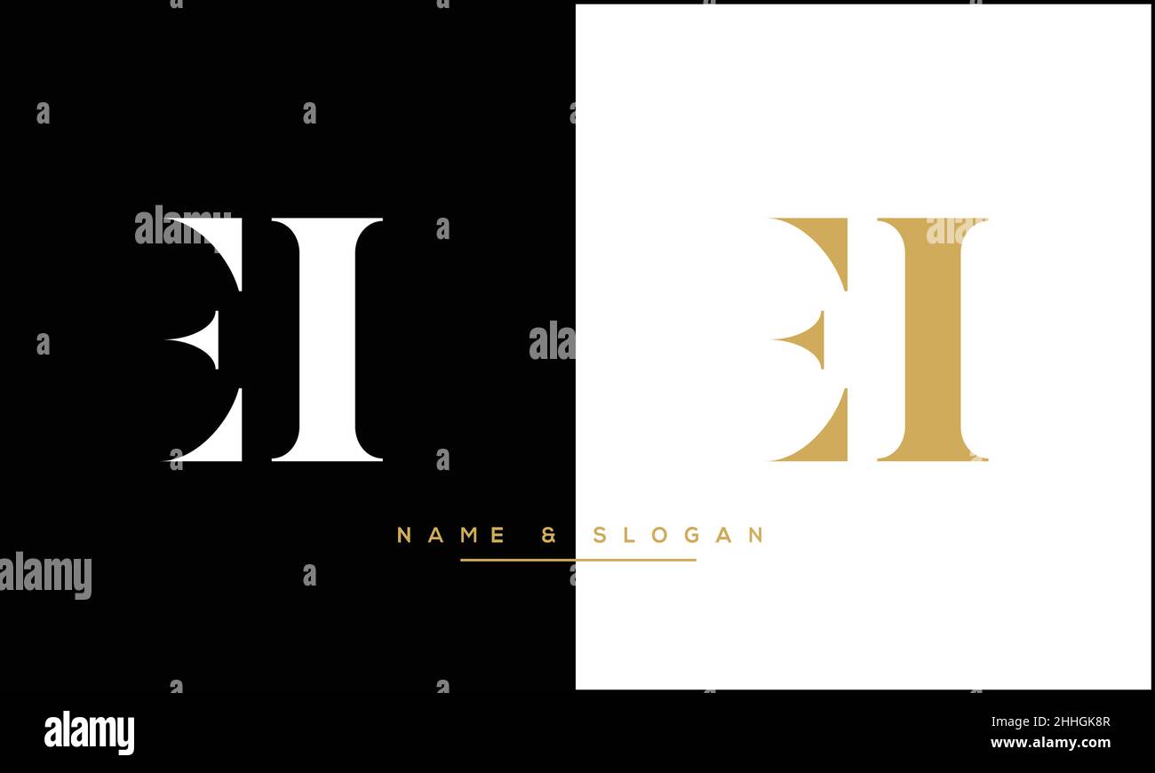 Ei, IE Abstract Letters Logo MONOGRAMM Stock Vektor