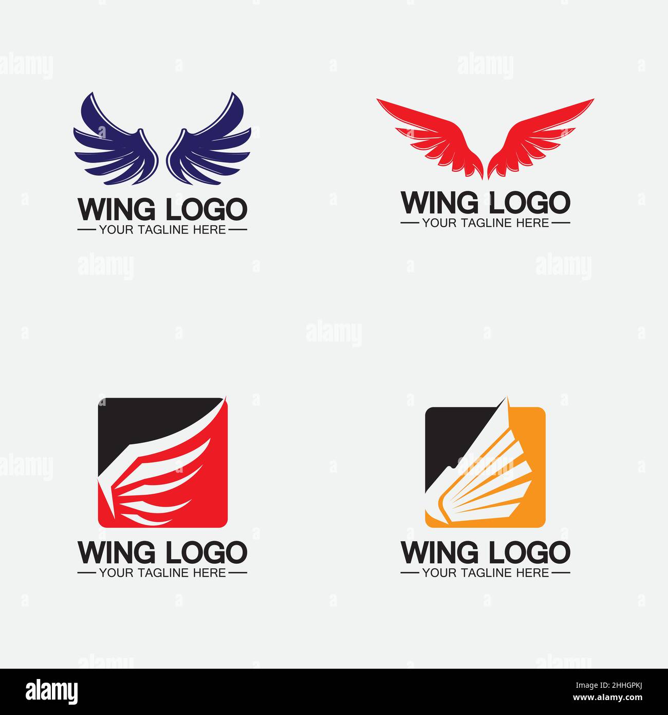 Set Wings Logo Vektor Symbol Symbol Illustration Design-Vorlage Stock Vektor