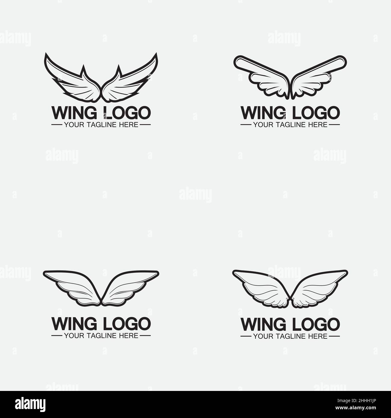Set Wings Logo Vektor Symbol Symbol Illustration Design-Vorlage Stock Vektor