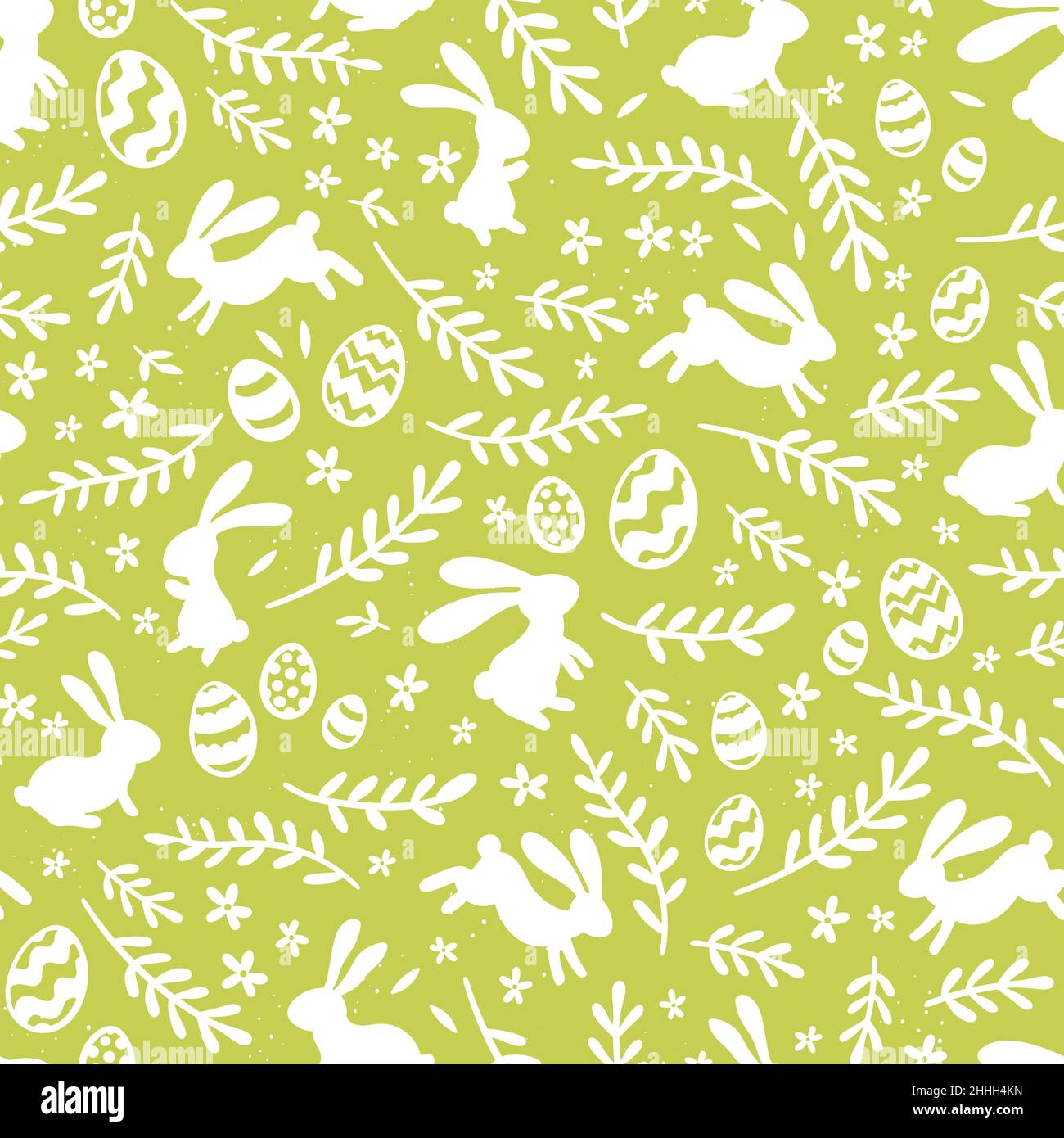 Süßes, handgezeichnetes Easter Seamless Muster mit Häschen, Blumen, ostereiern, schönem Hintergrund, ideal für Osterkarten, Banner, Textilien, Tapeten Stock Vektor Süßes, handgezeichnetes Easter Seamless Muster mit Häschen, Blumen, ostereiern, schönem Hintergrund, ideal für Osterkarten, Banner, Textilien, Tapeten Stock Vektor