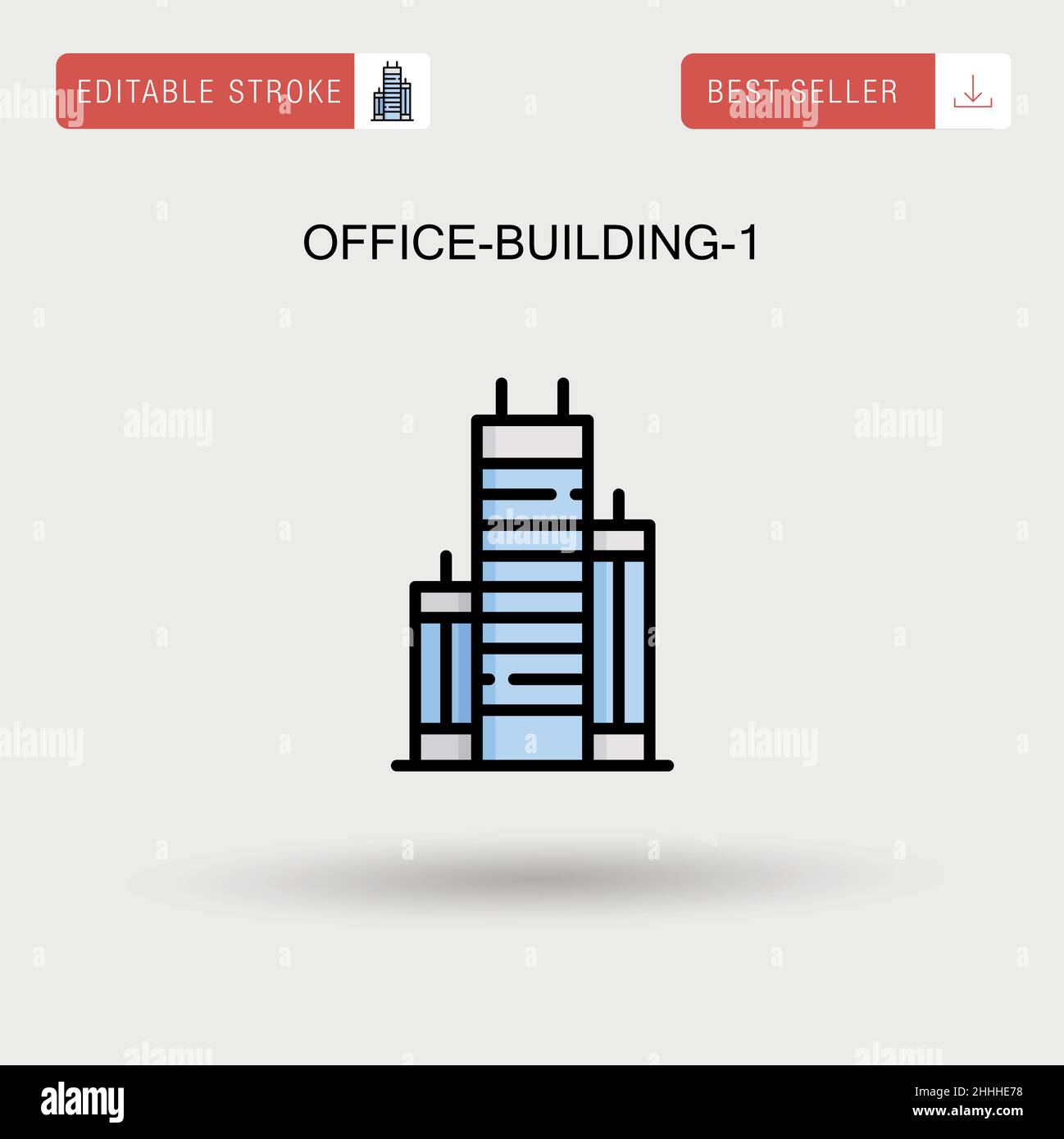 Office-Building-1 einfaches Vektorsymbol. Stock Vektor