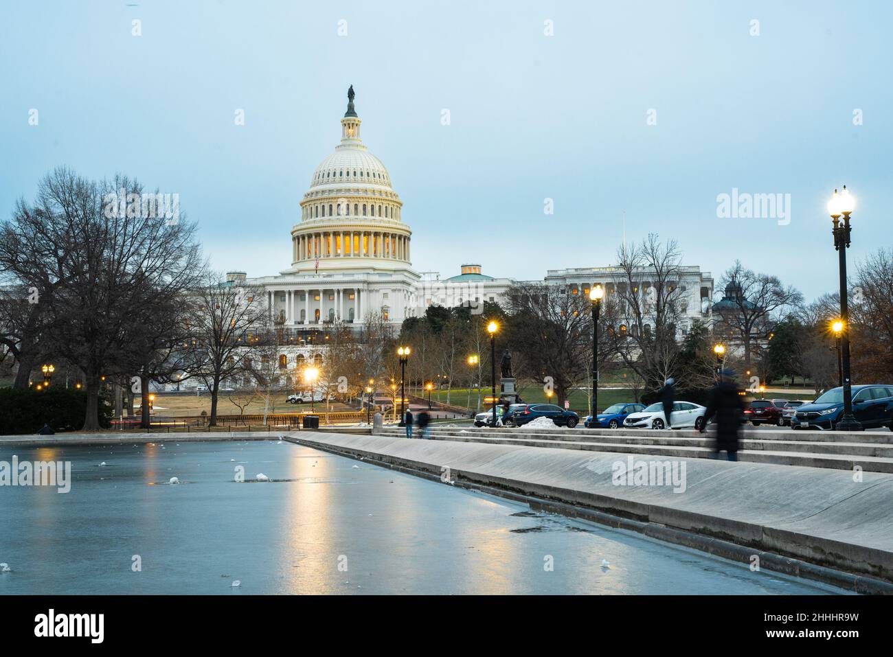 Washington DC - 13. Januar 2022: Blick auf das Kapitolgebäude der Vereinigten Staaten in Washington DC Stockfoto