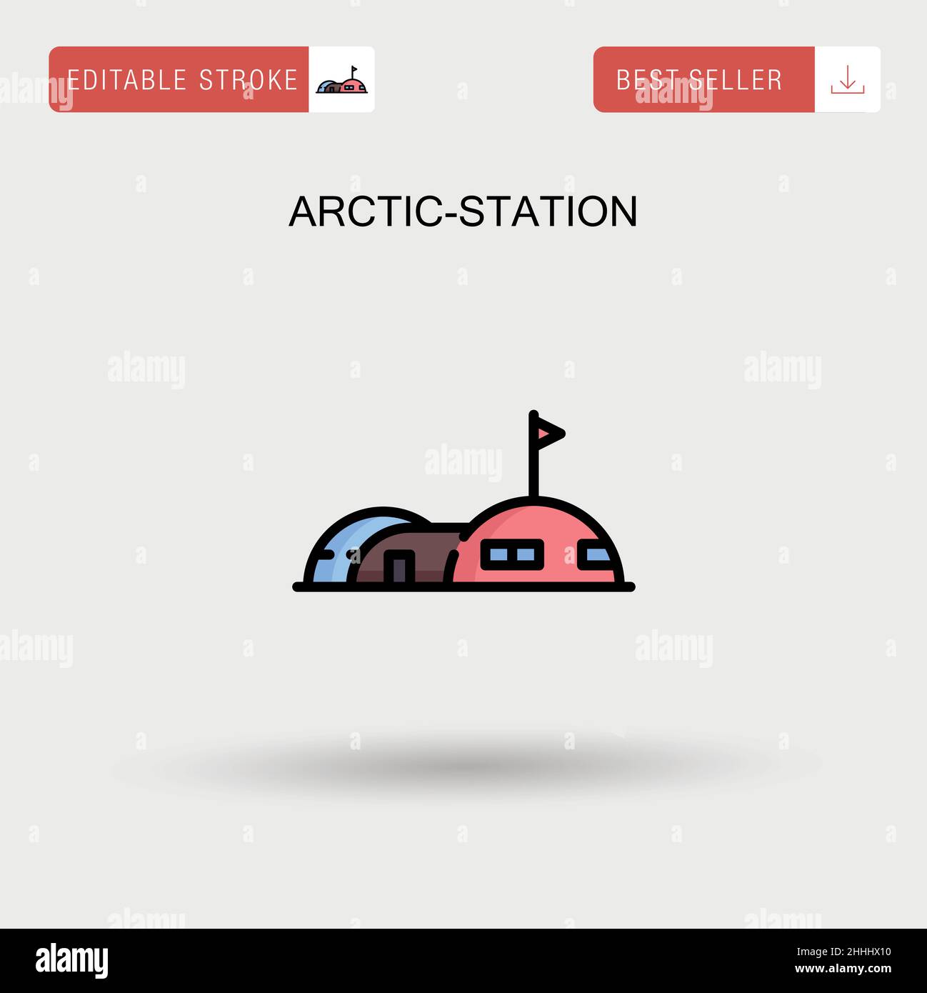 Einfaches Vektorsymbol der Arctic-Station. Stock Vektor