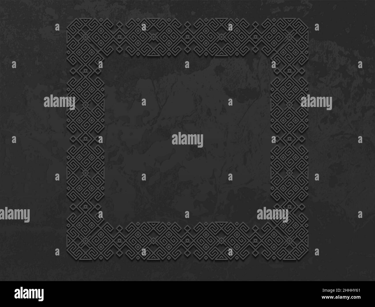 Vektor grunge Grobe dunkle Metall Hintergrund mit skandinavischem Muster. Bügeleisen Material brutale ethnische geometrische Muster im norwegischen Stil. Slawische heidnischen Stock Vektor