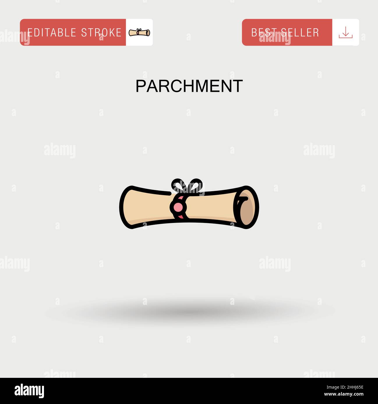 Einfaches Vektorsymbol für Pergament. Stock Vektor