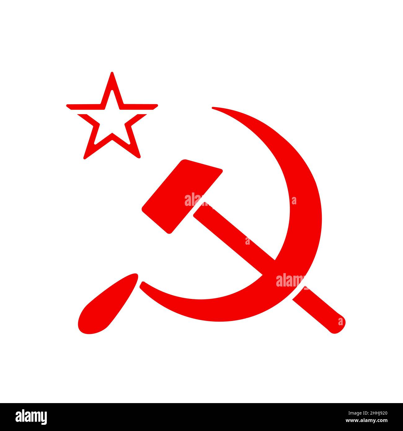 Hammer und Sichel, rotes Symbol der Sowjetunion Stock Vektor