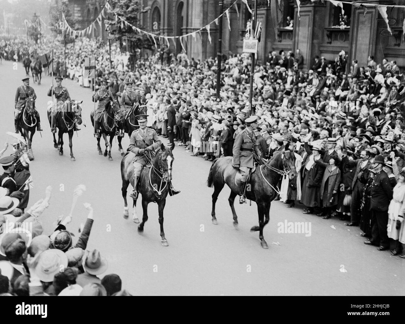 siegeszug in London, Offiziere zu Pferd. Mai 1919 Stockfoto
