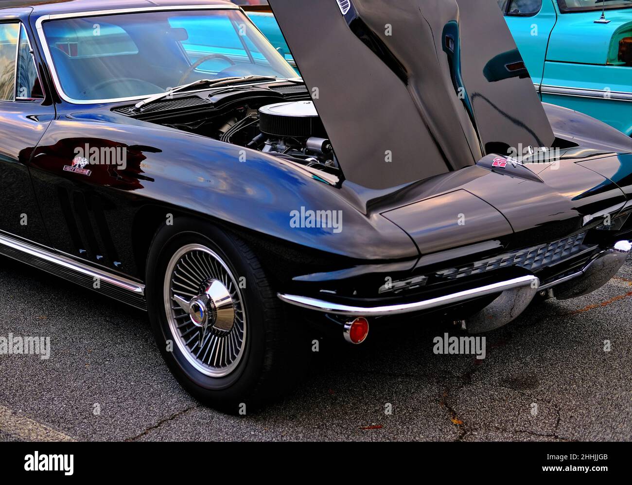 Klassische Schwarze Corvette Stockfoto