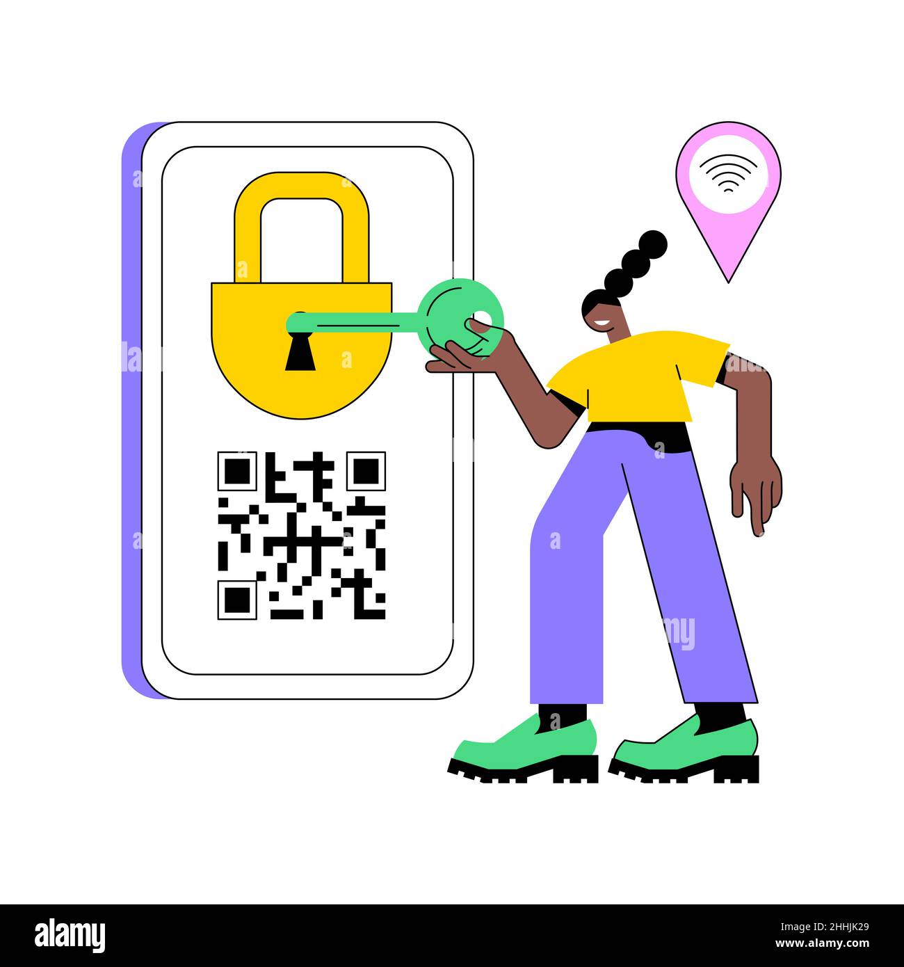 Abstrakte Konzeptdarstellung für Zutrittskontrollsysteme. Stock Vektor