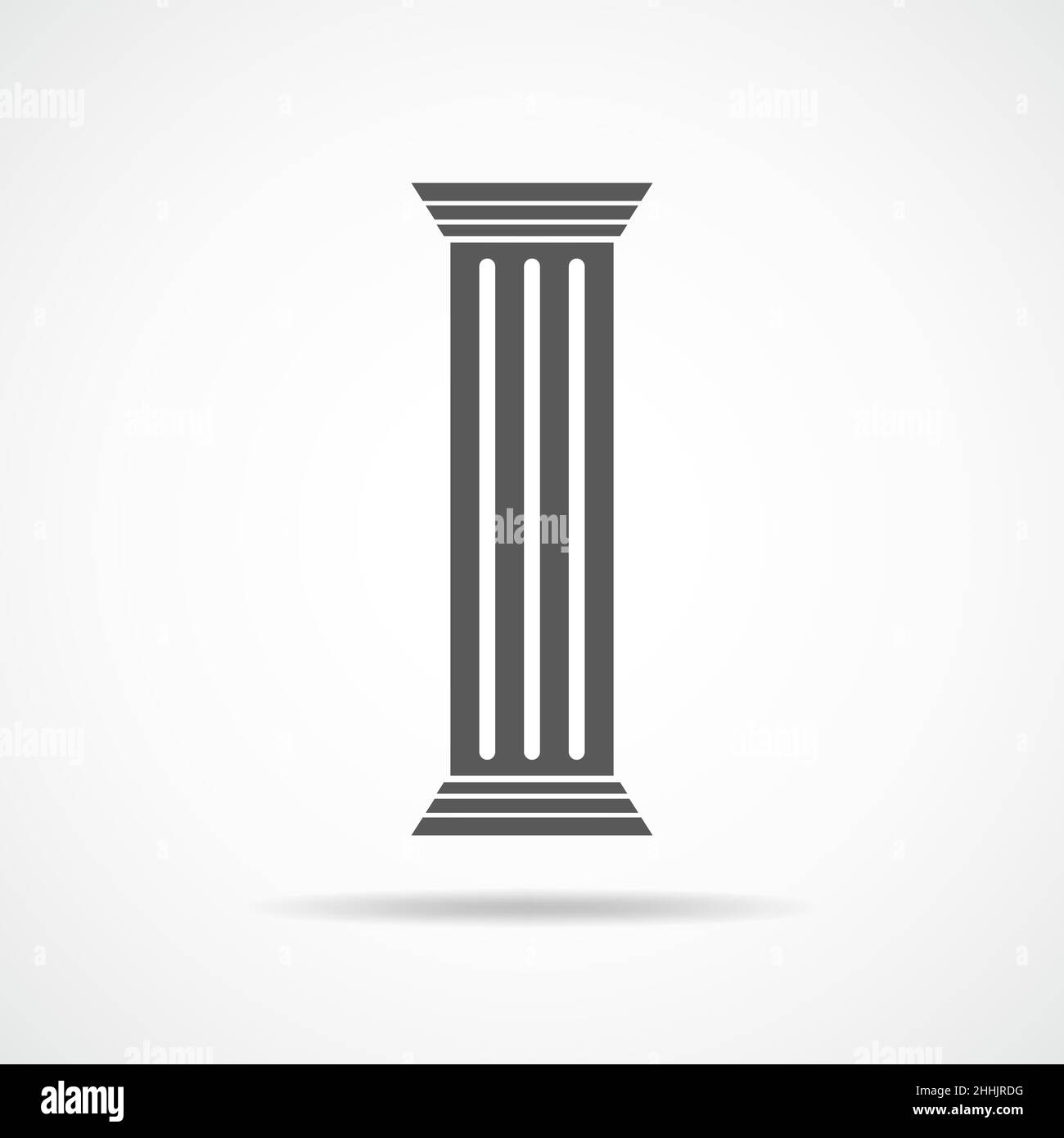 Antikes Säulensymbol in flachem Design. Vektorgrafik. Graues symbol für römische Säulen, isoliert auf hellem Hintergrund Stock Vektor
