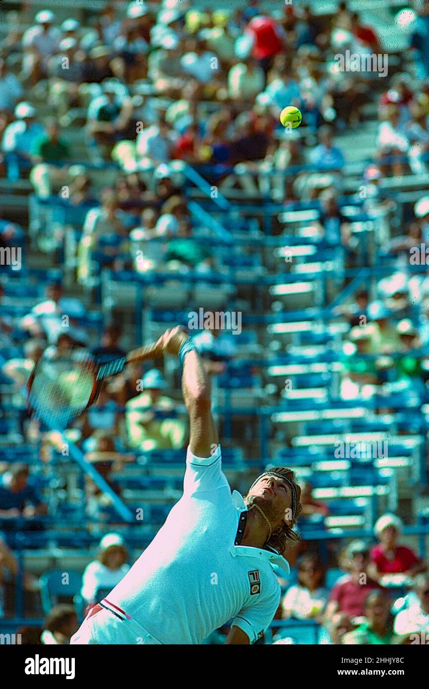 Bjorn Borg bei den US Open Tennis 1980. Stockfoto