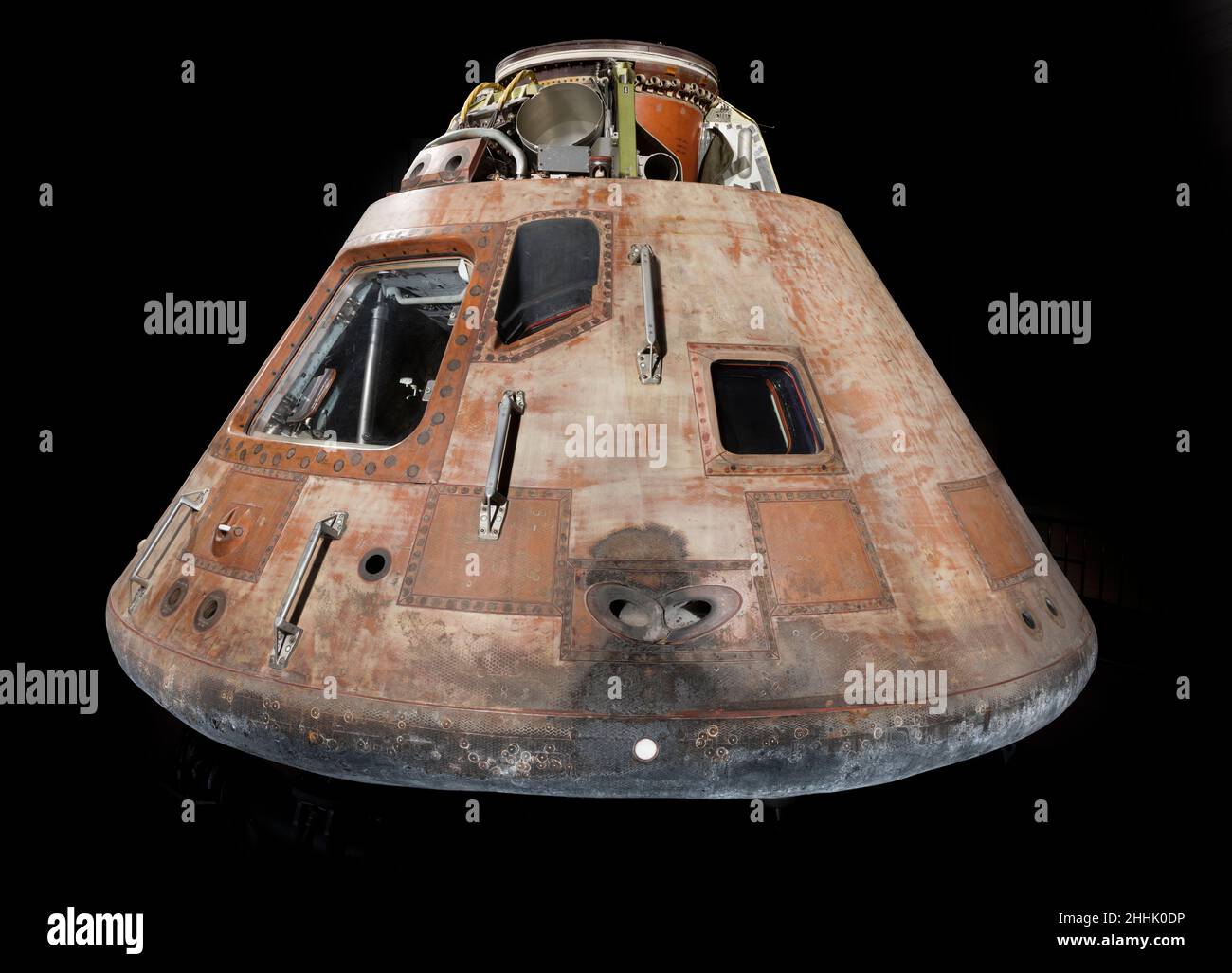 Das Apollo 11 Command Module, 'Columbia, wohnte während der meisten ersten Mondlandemission mit Besatzung im Juli 1969 für die dreiköpfige Besatzung Stockfoto