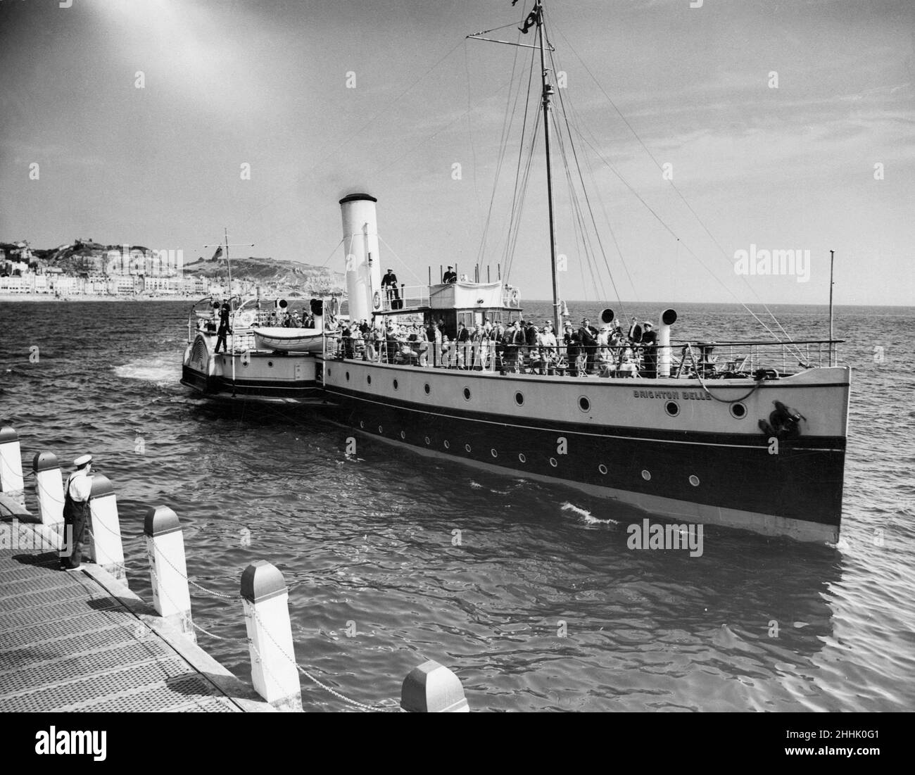 Der Dampfschiff „Brighton Belle“ im Hasthop St. Leonards für einen Tagesausflug. 2nd. Oktober 1936 Stockfoto