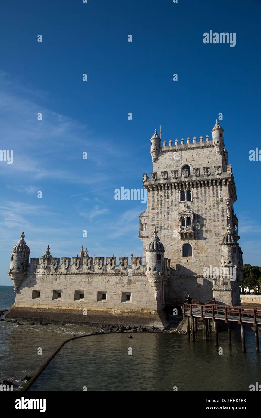 Torre de Belém in Lissabon Stockfoto