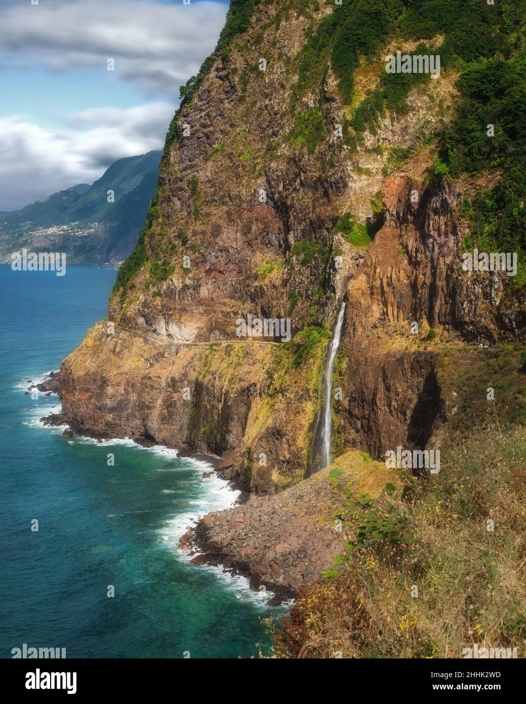 Wasserfall „Véu da Noiva“ auf der Insel Madeira Stockfoto