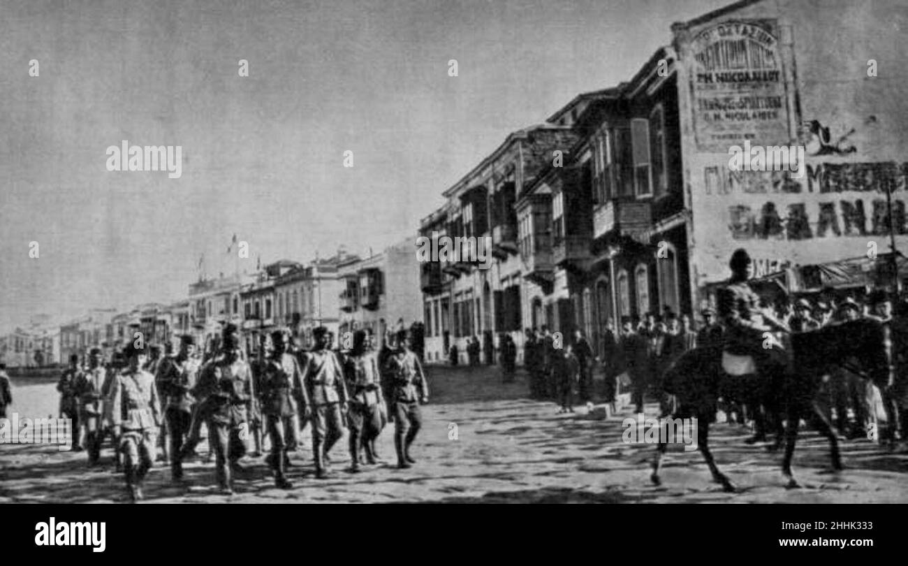 Am 9. September 1922 kam die türkische Armee unter dem Kommando von Mustafa Kemal Pascha nach Smyrna (Izmir) Stockfoto