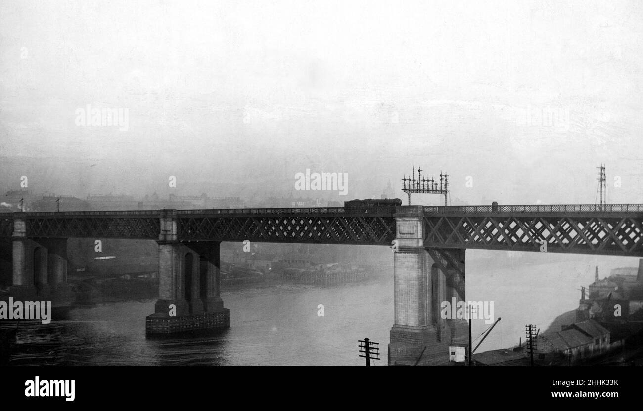 King Edward VII Bridge, Newcastle upon Tyne. 28th. Januar 1928. Stockfoto