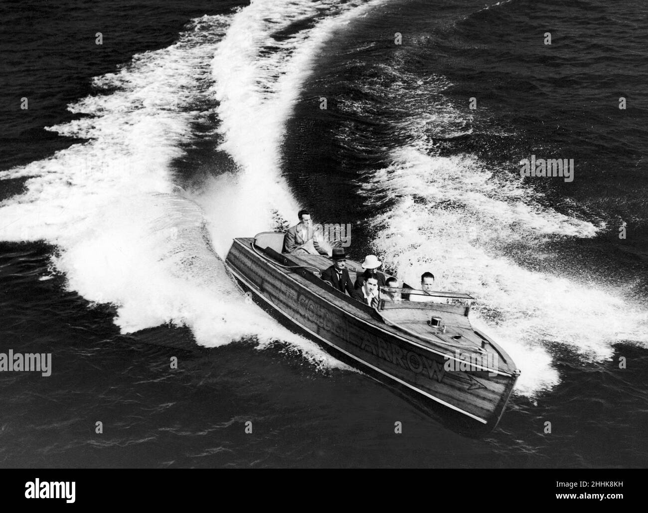 „Golden Arrow“-Schnellboot in Hastings, St. Leonards. 30th. August 1936. Stockfoto