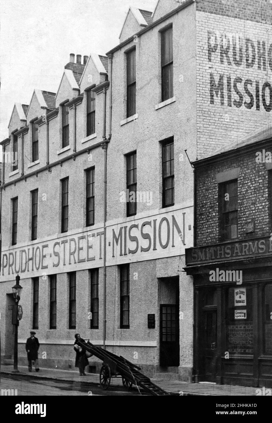 Prudhoe Street Mission, Newcastle. 13th. März 1931. Stockfoto