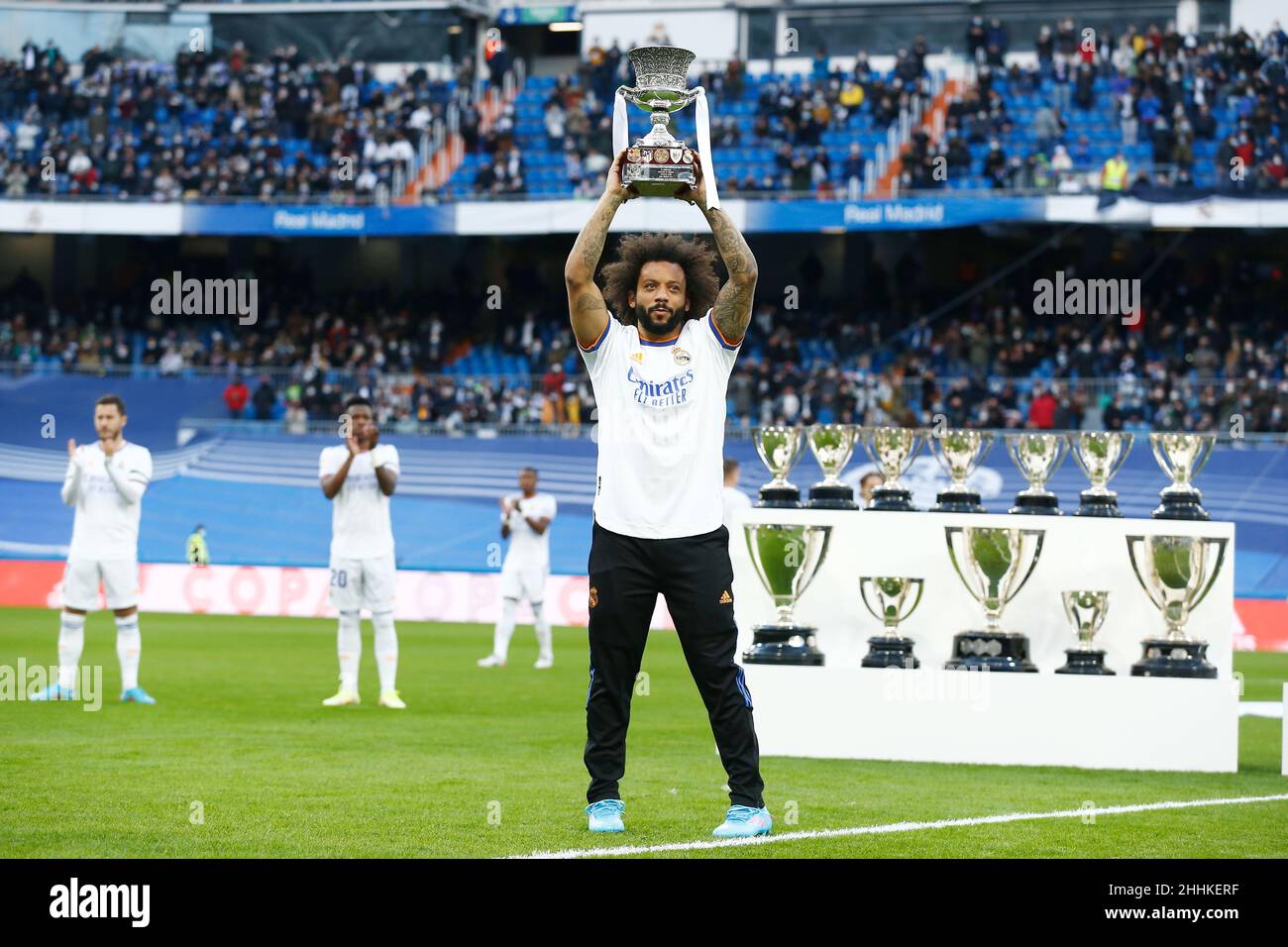 Madrid, Spanien. 23rd Januar 2022. Marcelo (Real) Fußball: Spanisches Spiel 'La Liga Santander' zwischen Real Madrid CF 2-2 Elche CF im Estadio Santiago Bernabeu in Madrid, Spanien. Quelle: Mutsu Kawamori/AFLO/Alamy Live News Stockfoto