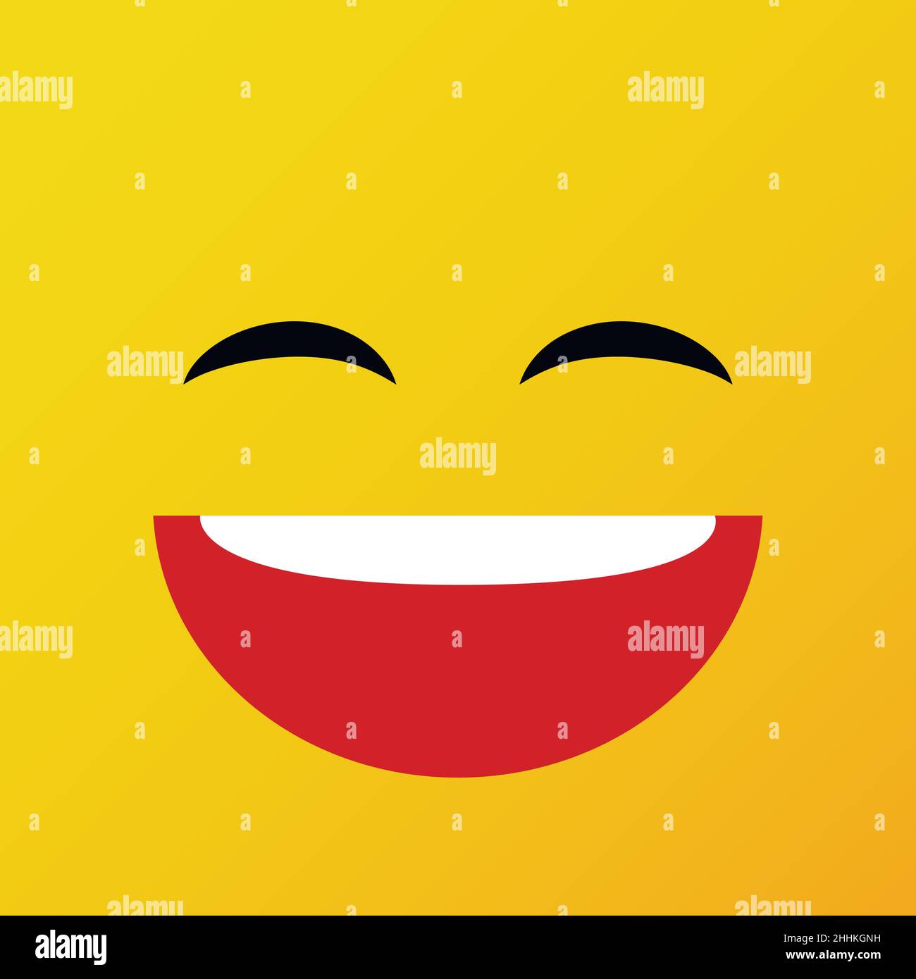 Gelbe Emoticons und Emojis. Vektorgrafik in flacher Nahaufnahme Stock Vektor