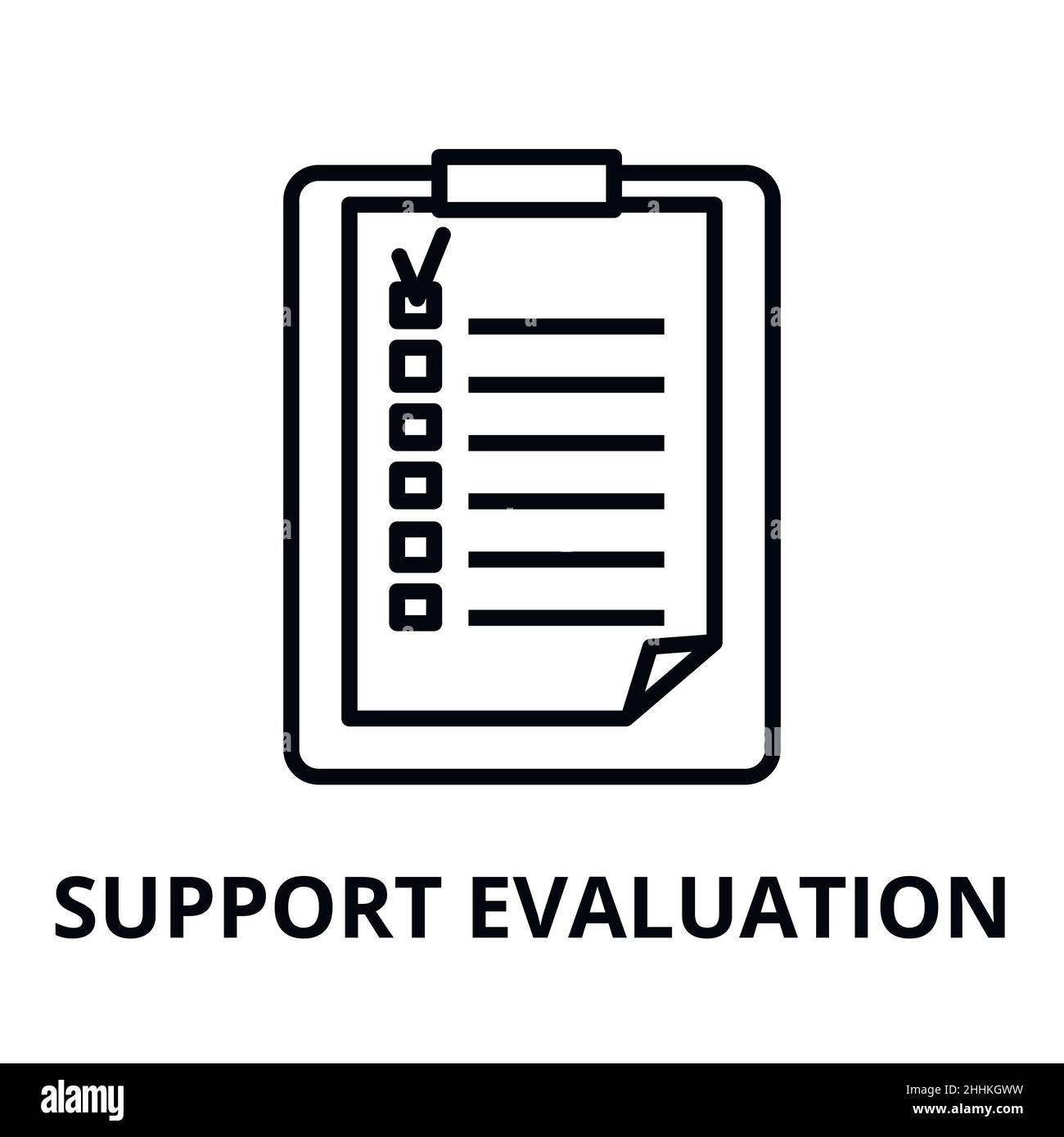 Moderne editierbare Linienvektorillustration, Support-Evaluierungssymbol, für Grafik- und Webdesign Stock Vektor