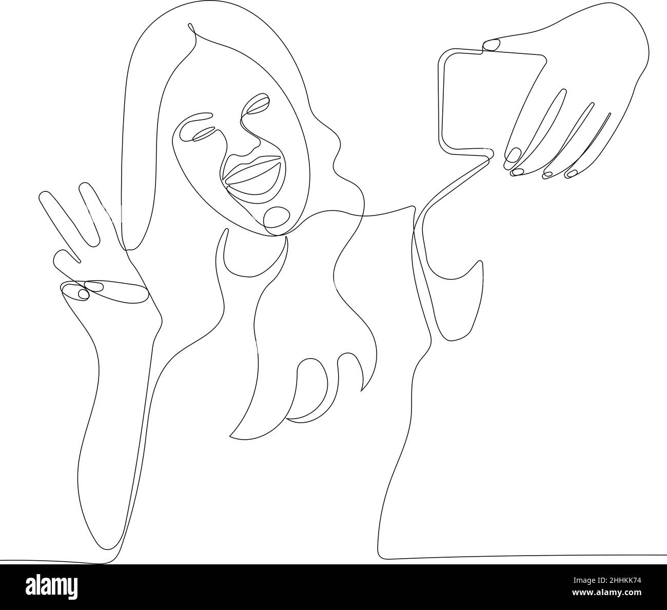 Niedlich und kawaii Mädchen machen Foto Stock Vektor